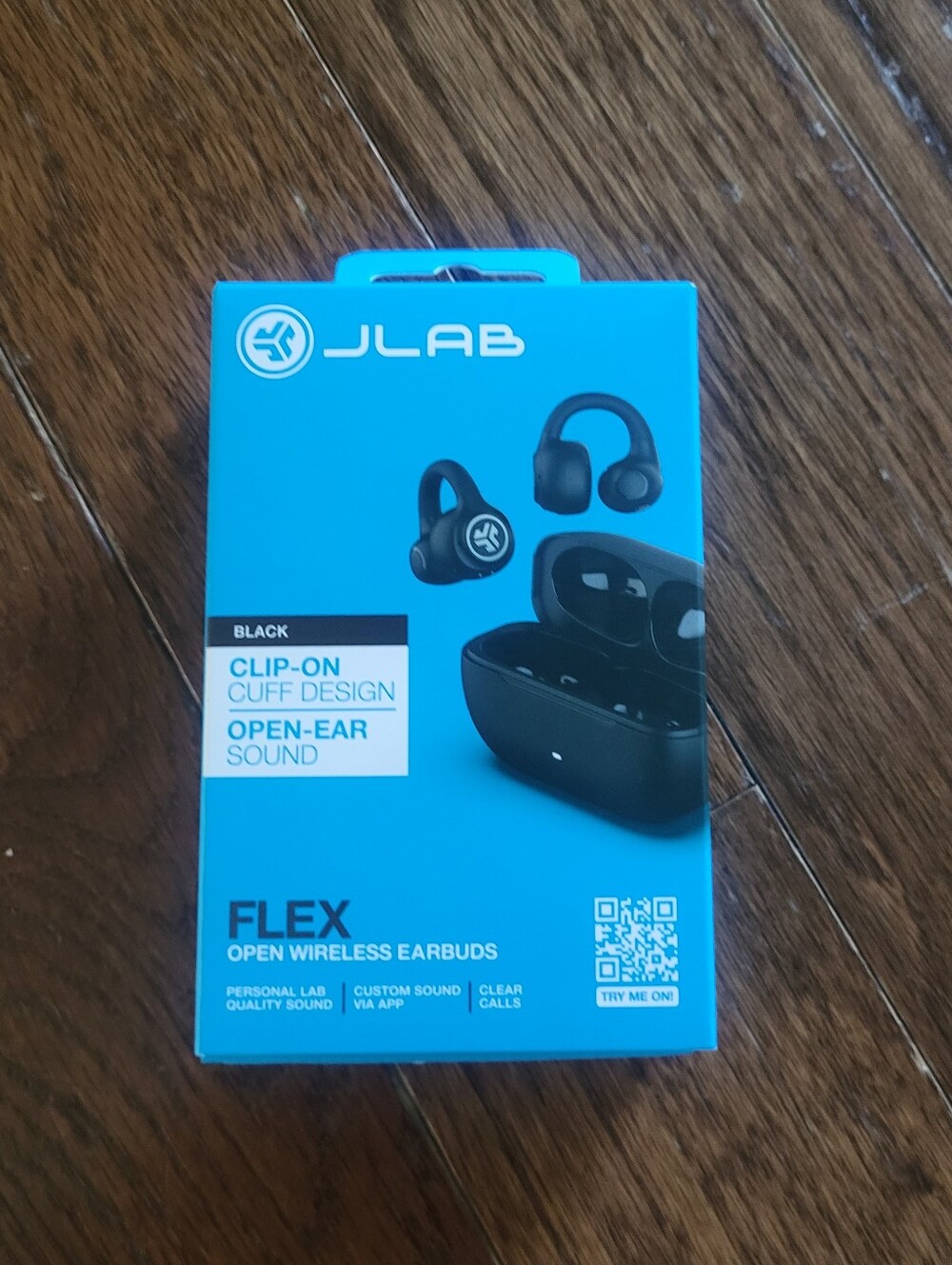 JLab Flex Open Wireless Earbuds Black Clip-On Cuff Design